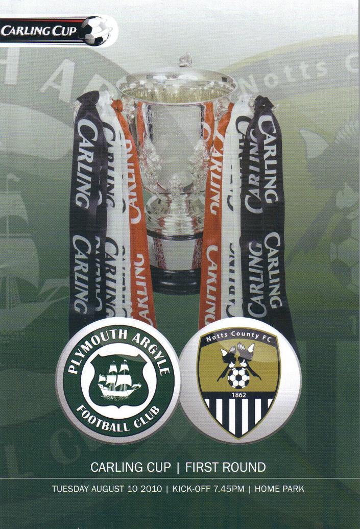 PLYMOUTH ARGYLE v NOTTS COUNTY 2010/11 (CARLING CUP)